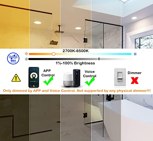 12-Pack Smart WiFi LED Recessed Lights by Cloudy Bay