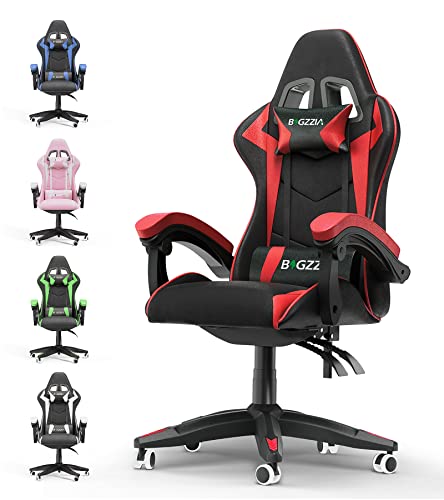 Red PU Leather Reclining Gaming Chair with Support