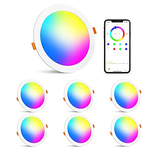 Smart LED Recessed Lights with Color Options (6-Pack)