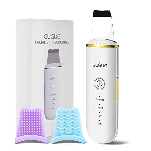 GUGUG Skin Scrubber Face Spatula, Skin Spatula Pore Cleaner Blackhead Remover Tools for Facial Deep Cleansing-4 Modes,White