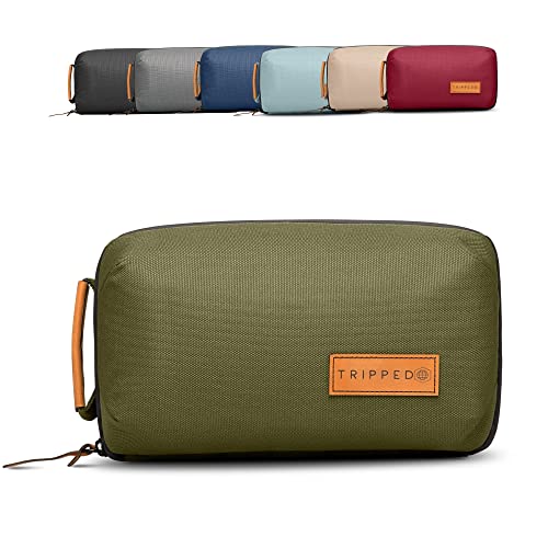 Small Tech Bag with Leather Accents - Green