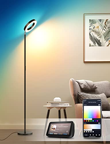 Smart Wi-Fi LED Floor Lamp with Double-Side Lighting