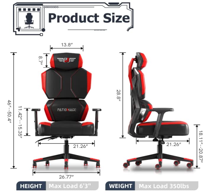High-Back Breathable Gaming Chair with Lumbar Support