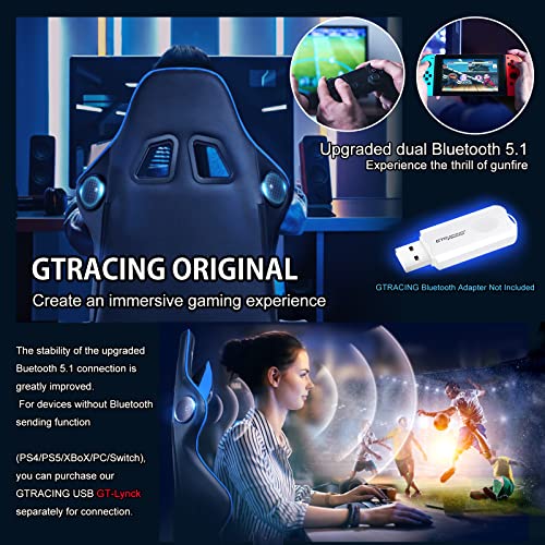 GTRACING Blue Gaming Chair with Audio Speakers