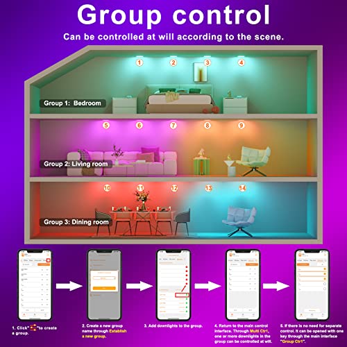 Smart LED Recessed Lights with Color Options (6-Pack)