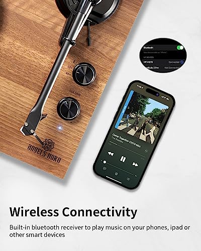 Bluetooth Vinyl Record Player with Bookshelf Speakers