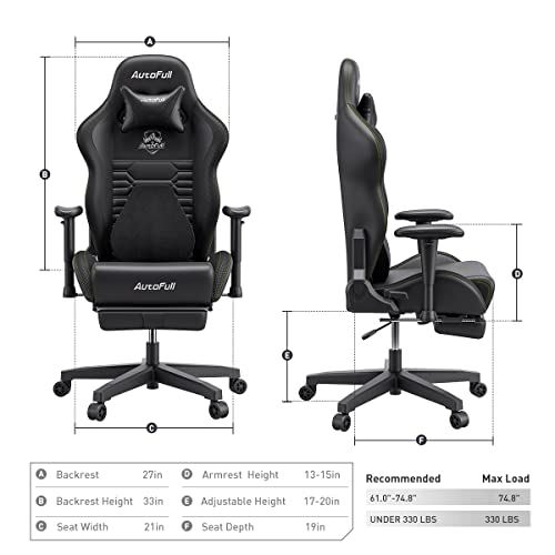 AutoFull Gaming Chair with 3D Lumbar Support