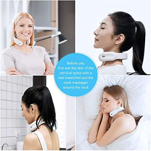 Electric Pulse Therapy Neck Massager, Smart Portable 3D Neck Massage Equipment Relief Pain, Deep Tissue Massage Machine Relaxation Gifts for Office, Home, Sport,Travel Cordless and USB Rechargerable
