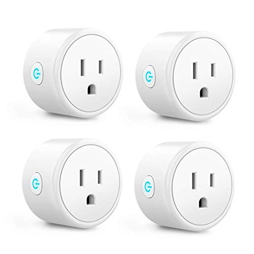 Aoycocr Alexa Smart Plugs - Mini Bluetooth WIFI Smart Socket Switch Works With Alexa Echo Google Home, Remote Control Smart Outlet with Timer Function, No Hub Required, ETL/FCC Listed 4 Pack