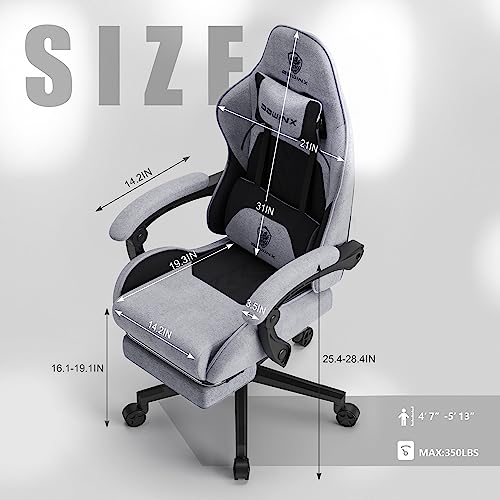 Ergonomic Gaming Chair with Massage and Footrest