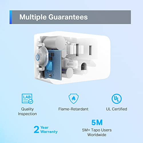 TP-Link Tapo Apple HomeKit Smart Plug Mini, Compact Design, 15A/1800W Max, Super Easy Setup, Works with Siri, Alexa & Google Home, UL Certified, 2.4G Wi-Fi Only, White, Tapo P125(2-Pack)