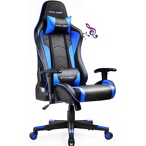GTRACING Blue Gaming Chair with Audio Speakers