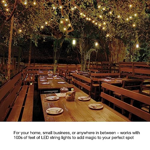 Lutron Caséta Weatherproof+ Outdoor Smart Plug On/Off Switch | Works with Alexa, Google Assistant, Ring, Apple HomeKit (Smart hub Required) | for Landscape and String Lighting | PD-15OUT-BL | Black