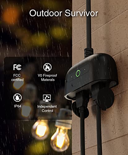 Smart Outdoor Plug with Alexa & Google Assistant Compatibility