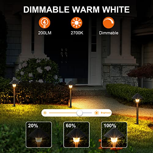 XMCOSY+ Low Voltage Landscape Lights, 200LM Smart LED Pathway Lights with APP Control, Adjustable Warm White&RGB, Compatible with Alexa, 12V 6W Outdoor Landscapes Lighting for Garden Path Lawn(6Pack)