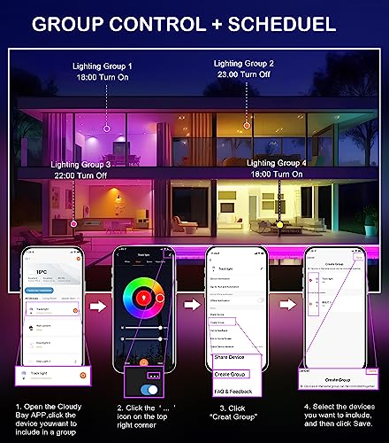 Smart WiFi LED Track Lights - 3 Pack