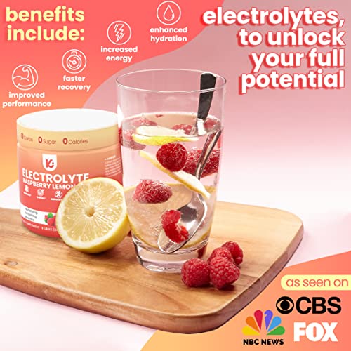 Keppi Keto Electrolytes Powder No Sugar or Carbs | Advanced Hydration, Keto Electrolytes Powder | Delicious Refreshing Raspberry Lemonade Electrolytes Powder