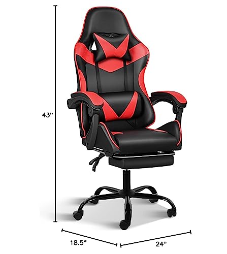 Adjustable Racing Gaming Chair with Footrest