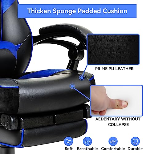 Blue Ergonomic Gaming Office Chair for Adults