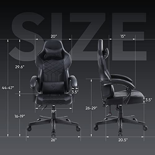Ergonomic Gaming Chair with Massage - Black