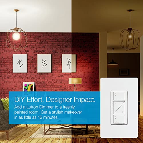 Lutron Caséta Wireless Smart Lighting Dimmer Switch for Wall and Ceiling Lights | PD-6WCL-WH | White
