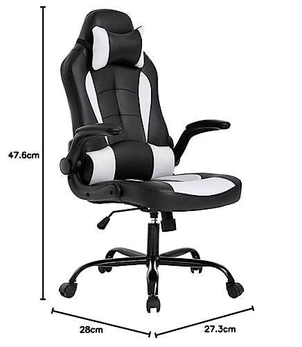 Ergonomic Gaming Chair with Lumbar Support (White)