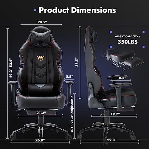 Big and Tall Gaming Chair with Footrest