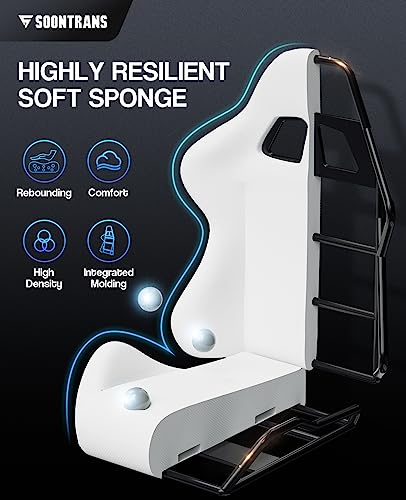 Ergonomic Blue Gaming Chair with Footrest