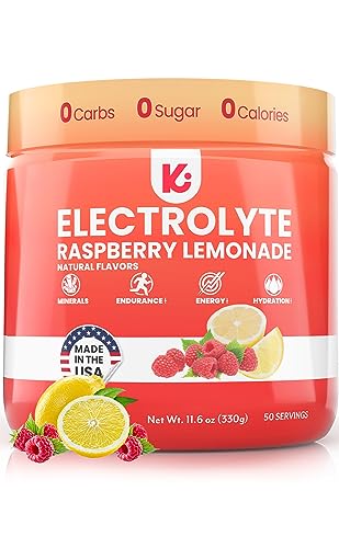 Keppi Keto Electrolytes Powder No Sugar or Carbs | Advanced Hydration, Keto Electrolytes Powder | Delicious Refreshing Raspberry Lemonade Electrolytes Powder