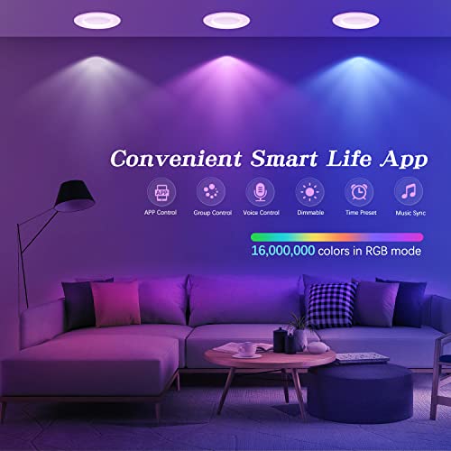 Smart Recessed Lighting with Voice Control (4 Pack)
