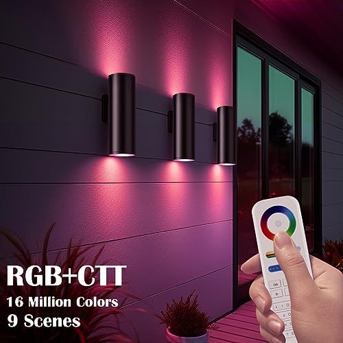 Smart Outdoor Wall Lights with RGB Color Changing (4 Pack)