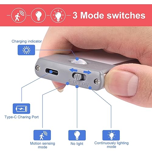 30-LED Motion Sensor Cabinet Light,Under Counter Closet Lighting, Wireless USB Rechargeable Kitchen Night Lights,Battery Powered Light,Uniform Light for Wardrobe,Cabinet,Cupboard（Warm Light）-2Pack