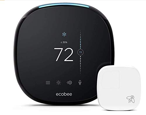 ecobee ecobee4 Smart Wi-Fi Thermostat, One Size, Black