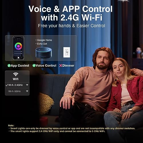 Rollin Light Smart Recessed Lighting 6 Inch - 6 Pack Ultra-Thin Canless LED Recessed RGBCW Color Tunable Lights with Junction Box 13W, 1100LM, 2700K-6500K, CRI80+ Work with Alexa/Google/Siri