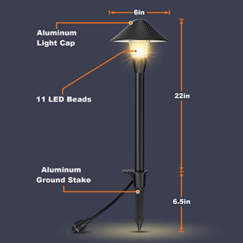 XMCOSY+ Low Voltage Landscape Lights, 200LM Smart LED Pathway Lights with APP Control, Adjustable Warm White&RGB, Compatible with Alexa, 12V 6W Outdoor Landscapes Lighting for Garden Path Lawn(6Pack)