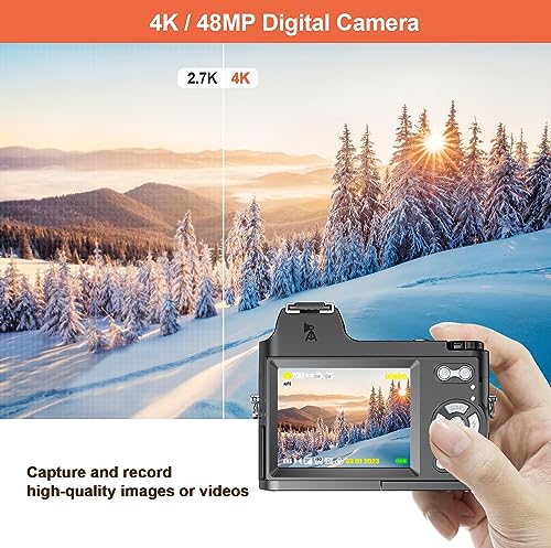 Compact 4K Camera with 48MP, 18X Zoom