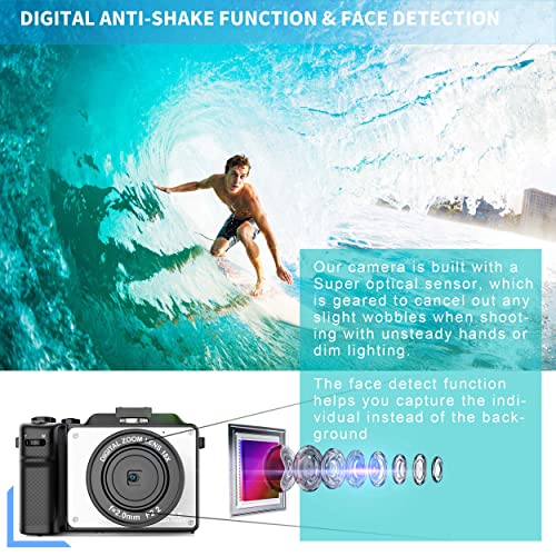4K Vlogging Camera with WiFi, 48MP, 32G TF Card
