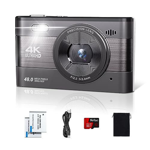Compact 4K Vlogging Camera with 48MP, 3" IPS Screen