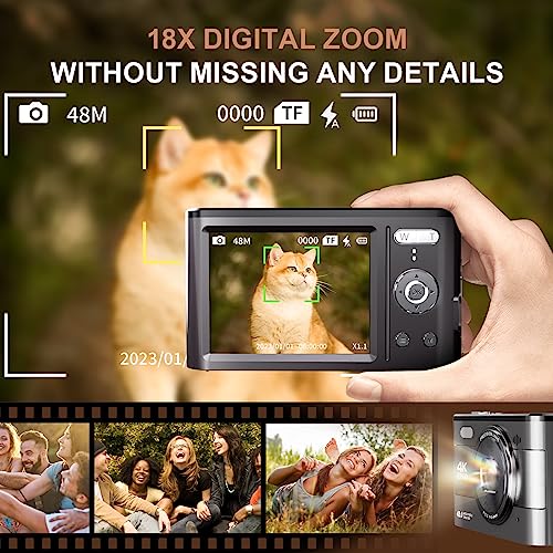 Compact 4K Vlogging Camera with 48MP, 3" IPS Screen