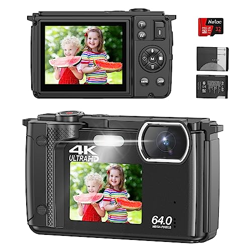 Compact 4K Digital Camera with WiFi, 64MP