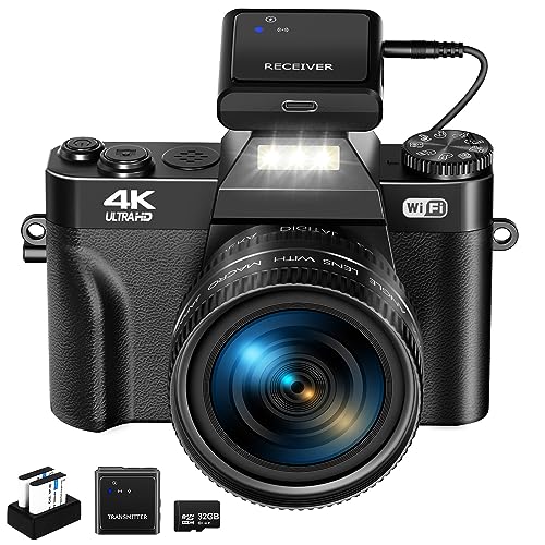 VJIANGER 4K Camera with Flip Screen and Lens