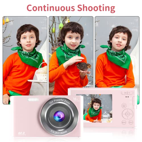 Saneen FHD 2.7K Compact Digital Camera - Pink