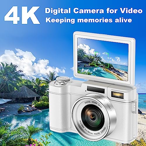 Compact 4K Digital Camera, Autofocus, 48MP, YouTube