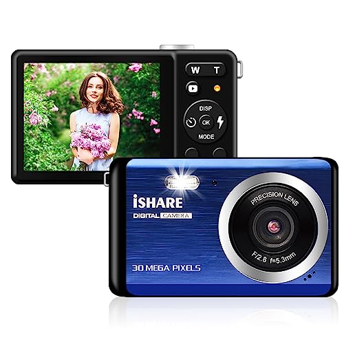 30MP Rechargeable Blue Digital Camera for Personal Taste