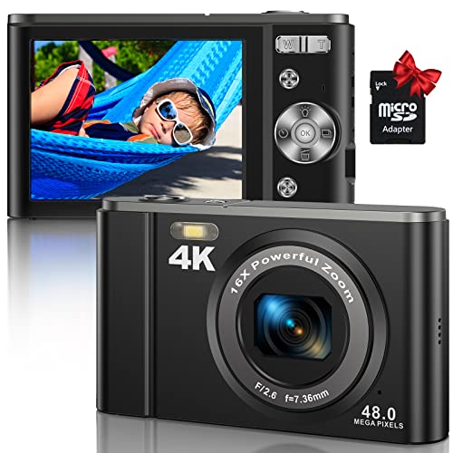 Compact 4K Camera with 48MP, 16X Zoom