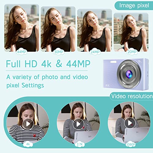 Compact 44MP Digital Camera for Kids and Teens