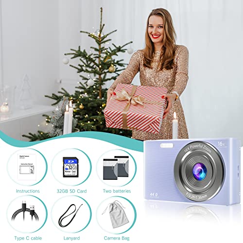 Compact 44MP Digital Camera for Kids and Teens
