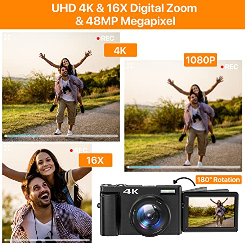 Digital Vlogging Camera with 4K, Autofocus & 16X Zoom