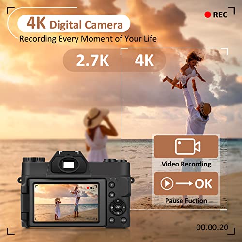 WiFi 4K Vlogging Camera - 48MP, 16X Zoom