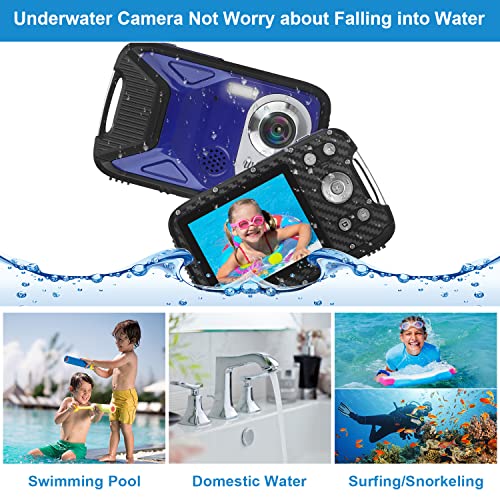 HD 1080P Waterproof Camera: Compact, Portable, Blue